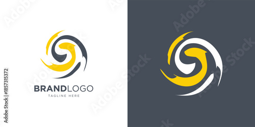 water waves vortex logo icon design