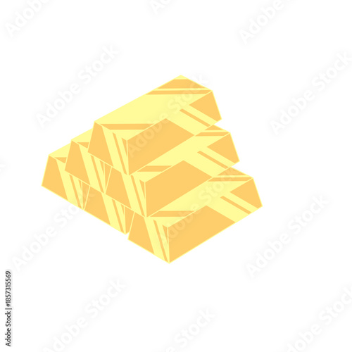 Gold Bars Stack Icon – Wealth Investment and Precious Metal Vector Illustration