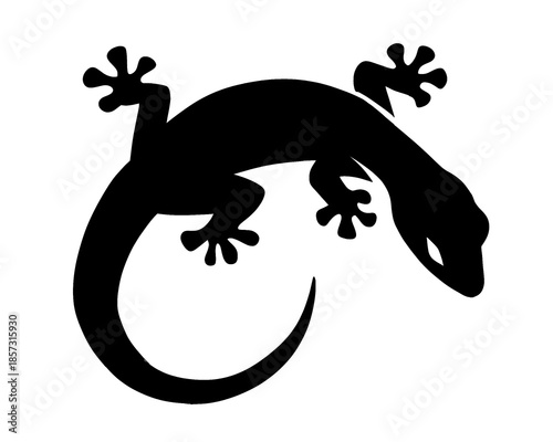 lizard silhouette, icon isolated on white background, vector illustration 3
