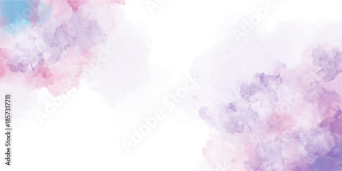 purple shades and blue watercolor paper textured illustration for grunge design.