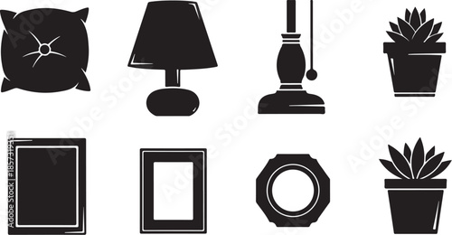 Set of home decor icons collection