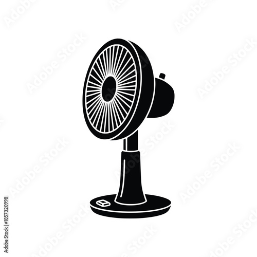 Graphic representation of a portable electric cooling fan, essential for refreshing air circulation and comfort