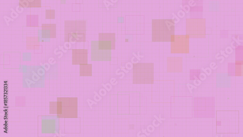 Pastel Geometric Squares Background with Transparent Overlapping Boxes on Grid