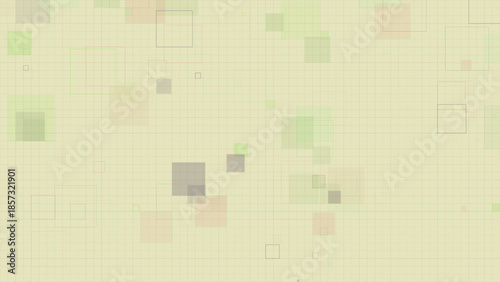 Pastel Geometric Squares Background with Transparent Overlapping Boxes on Grid