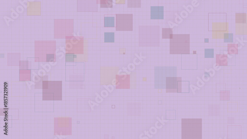 Pastel Geometric Squares Background with Transparent Overlapping Boxes on Grid
