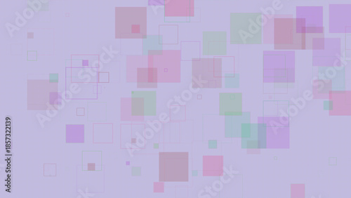 Pastel Geometric Squares Background with Transparent Overlapping Boxes on Grid