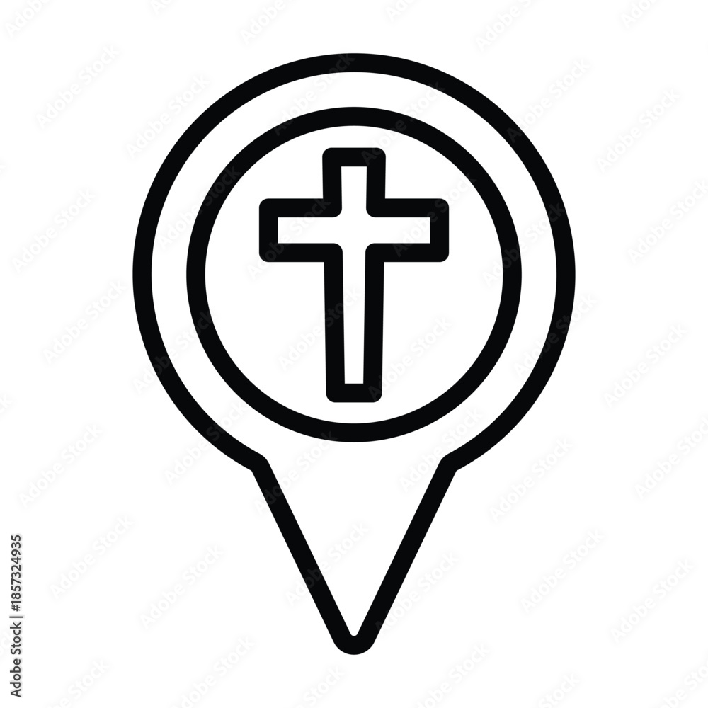 Obraz premium Church location icon