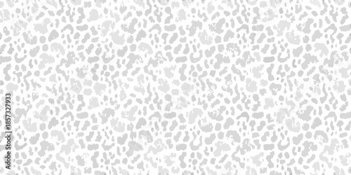 Subtle gray and white leopard print pattern with organic irregular shapes