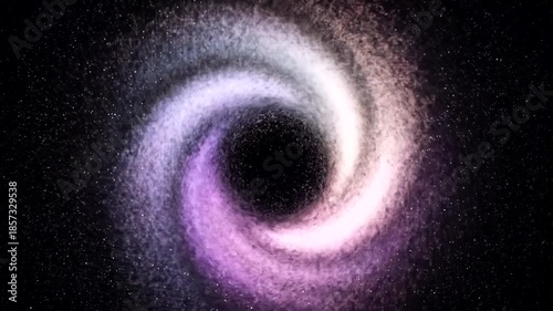 Black Hole Swirling Cosmic Dust Clouds.