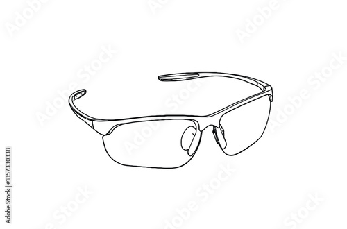 Stylish Sunglasses Sketch Illustration: Modern Eyewear For Fashion, Accessories, And Outdoor Style