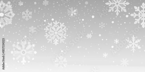 Gentle snowfall a winter background with delicate white snowflakes