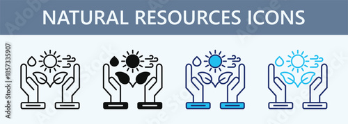 Natural Resources Icon Set Multiple Style Collection