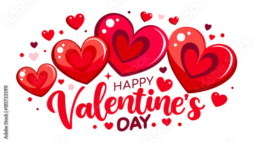 Happy valentine's day with hearts