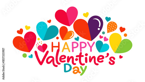 Celebrate valentine's day with colorful hearts