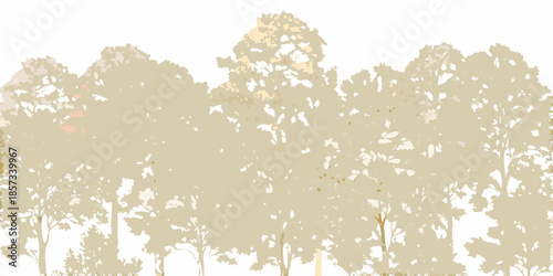 A simple illustration of a dense forest with tall slender trees