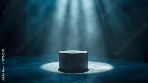 Isolated ceramic mug of hot coffee with light smoke on a dark blue background with a candle object
