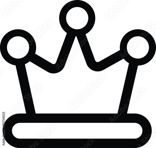 Black crown with three points and circular ends symbol royalty 1 monarchy