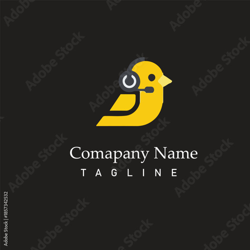 Call center unique bird logo