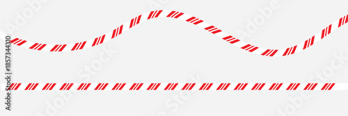 Red striped border empty banner frame. Minimal graphic of a white rounded with red diagonal striped border, suitable for labels, banners, holiday designs, or warning style frames.

