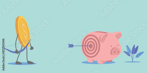 Financial goals, saving money, piggy bank, business planning, saving money, safe storage. Profitable investment, profit, income, deposit interest, budget, business analytics