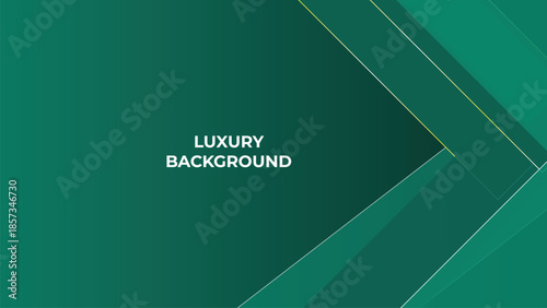 Abstract Luxury Green Background with Elegant Shiny Golden Lines, Geometric Layers, and Premium Modern Design