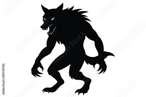 werewolf vector icon silhouette