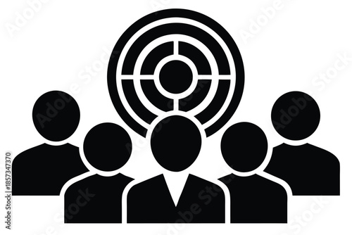 target audience vector icon silhouette