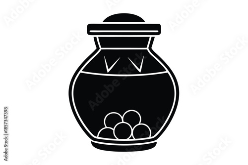 sweet candy jar vector icon silhouette