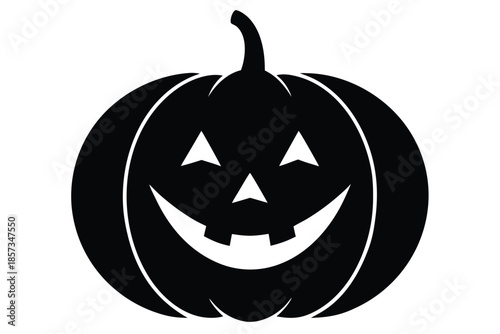 smiling pumpkin vector icon silhouette