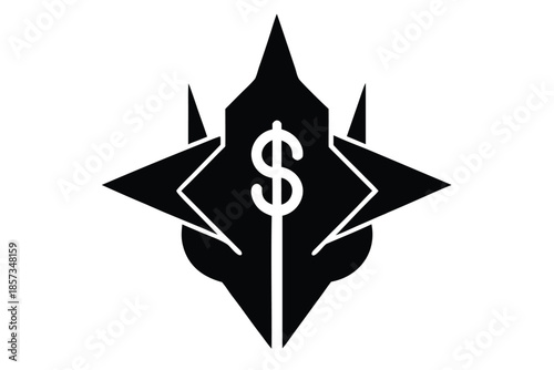 profit vector icon silhouette