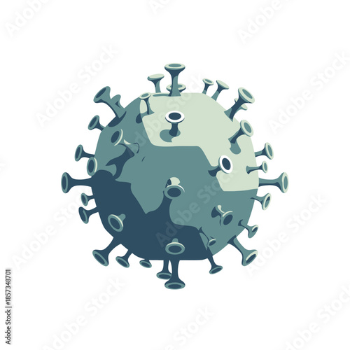 Stylized Illustration of Coronavirus Particle.