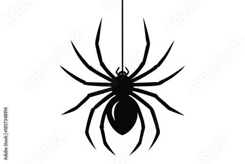 hanging spider vector icon silhouette