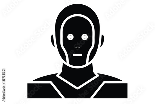 face recognition vector icon silhouette