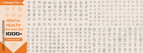 Set of 1000 Medical and Healthcare Big line icons in line style. Medicine, check up, doctor, dentistry, pharmacy, lab, scientific discovery, collection. Vector illustration. big set