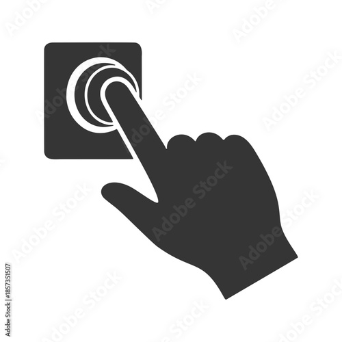 ボタンを押す手元のシルエットアイコン