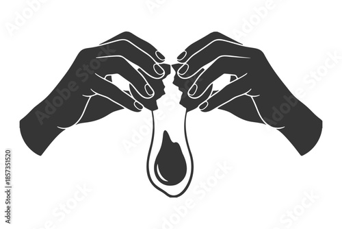 卵を割る手元のシルエットアイコン