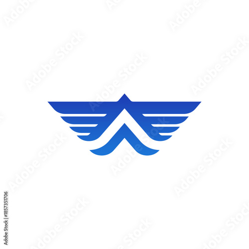 Air travel logo wing element for travel agency, transport, logistics delivery logo