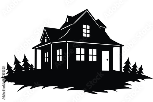 abandoned house vector icon silhouette