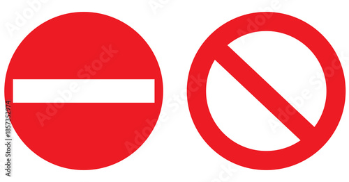 Free Download Do Not Enter and Prohibition Signs, Red No Entry stop sign. Red Stop and No Symbols on Transparent Background
 - GFXLoad