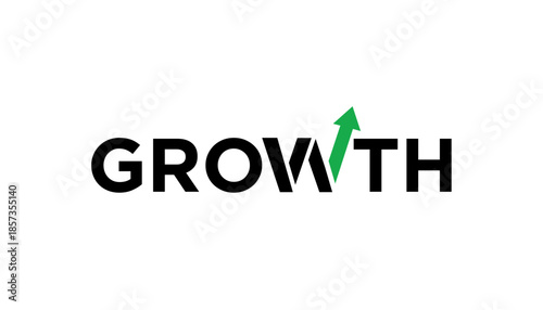 Modern growth logo. grow design wordmark. Arrow shape logo design, design inspiration, vector