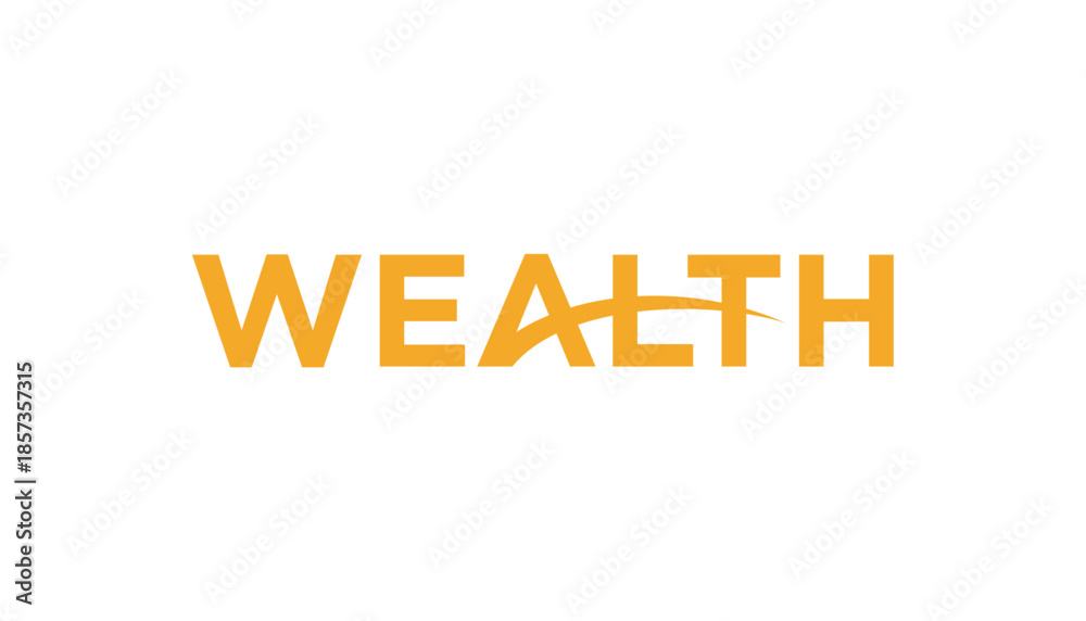 Fototapeta premium wordmark logo of wealth an increase design