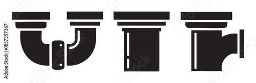 Essential plumbing pipes and drainage fittings for residential and commercial water systems, illustrated in a clean, modern style.