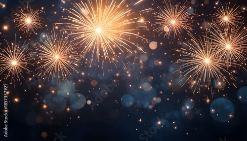 Glowing fireworks and sparkling light burst on transparent background. Realistic PNG overlay perfect for New Year, wedding, or holiday celebration designs.