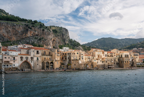view of the old town of Cefalù, Sicily, Italy