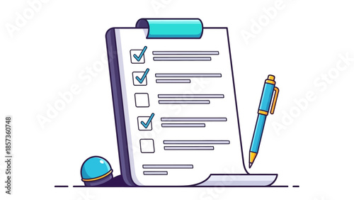Clear Clipboard Checklist with Pen for Task Planning.