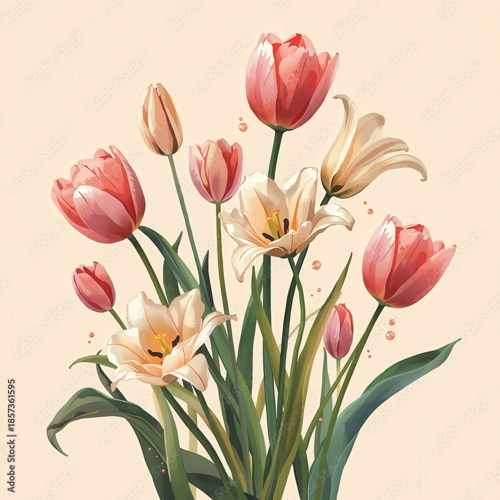 Naklejka premium very beautiful tulips