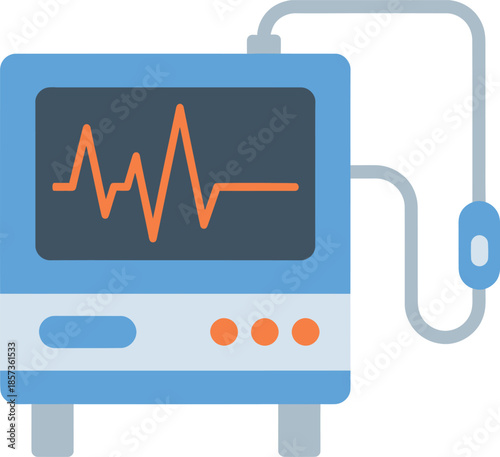 Heart Monitor Medical Device Vector Illustration