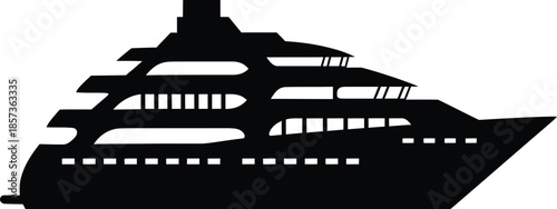 Luxury Yacht Silhouette Boat Vector