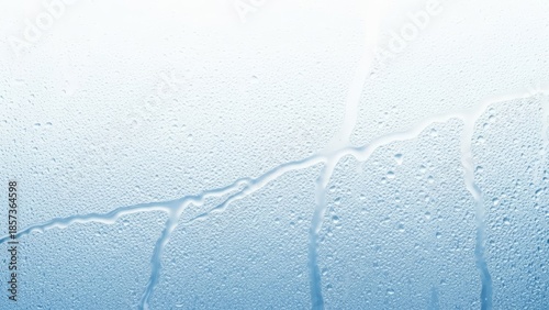 abstract dewy glass texture background featuring a condensation effect with a smooth white to ice blue gradient. Clean and modern design ideal for wellness, skincare, hydration