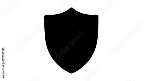 Shield of Security: A bold, black shield stands as a symbol of protection, power, and security. It represents a steadfast defense, ideal for conveying concepts of safety, assurance, and resilience.